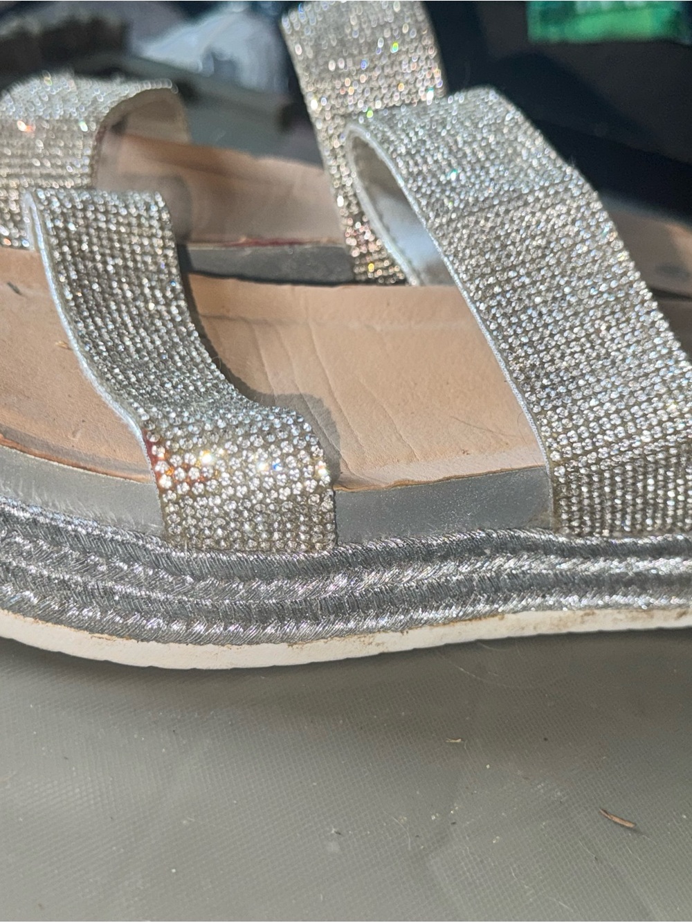 Forever 21 Silver Rhinestone Platform Sandals - Picture 2 of 6